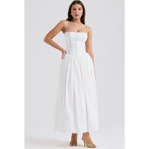 House of CB Ysabella White Cotton Maxi Sun Dress - Picture 1 of 4